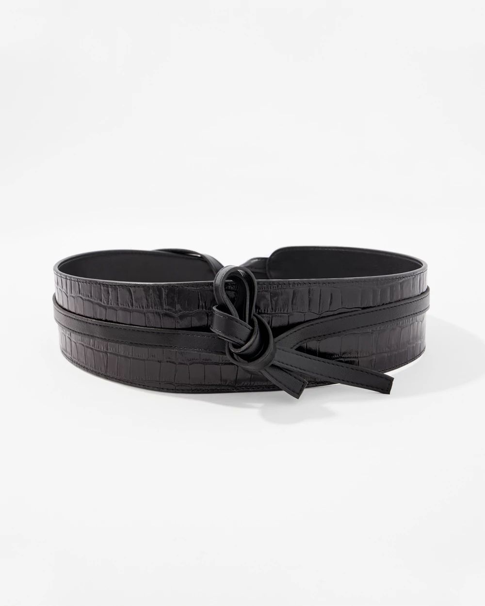 Leather Croc Obi Belt | White House Black Market